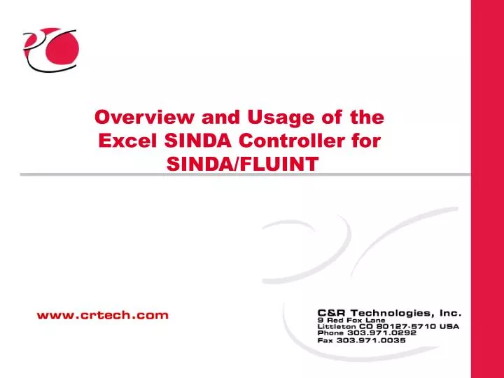overview and usage of the excel sinda controller for sinda fluint