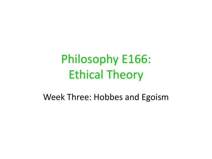 philosophy e166 ethical theory