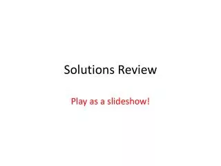 Solutions Review