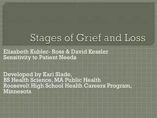 Stages of Grief and Loss