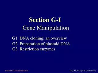 G1 DNA Cloning: An Overview