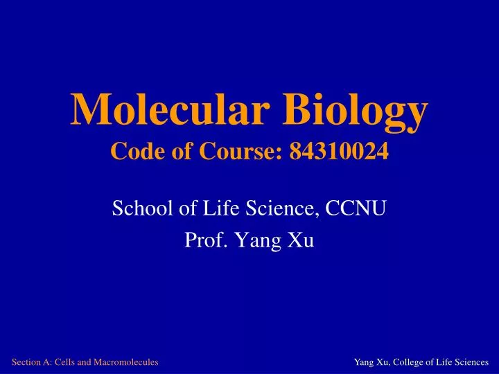 molecular biology code of course 84310024