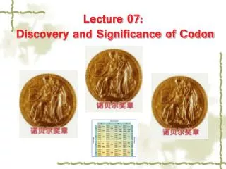 Lecture 07: Discovery and Significance of Codon