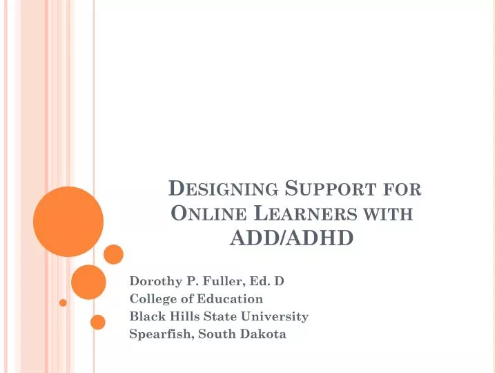 designing support for online learners with add adhd