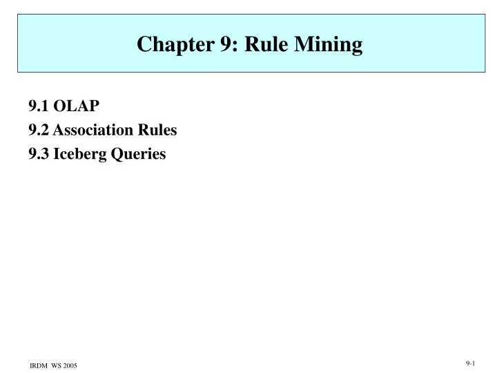 chapter 9 rule mining
