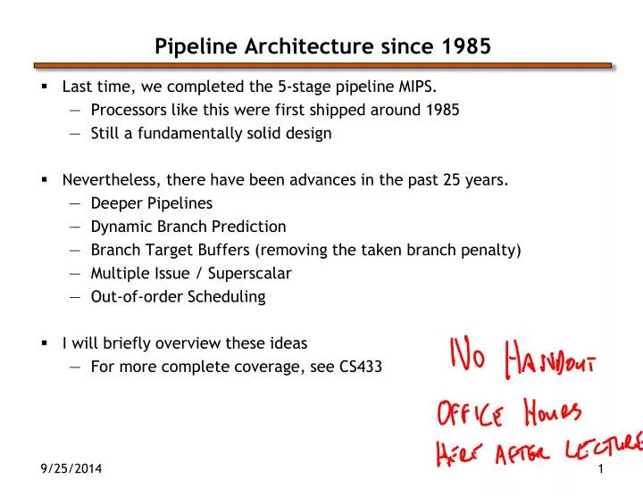 pipeline architecture since 1985