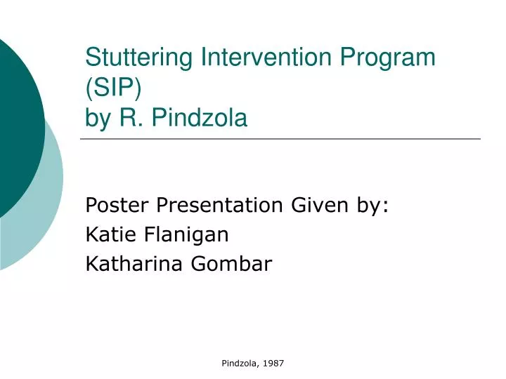 stuttering intervention program sip by r pindzola