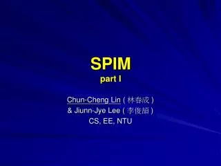 SPIM part I