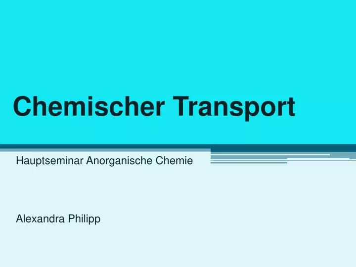 chemischer transport