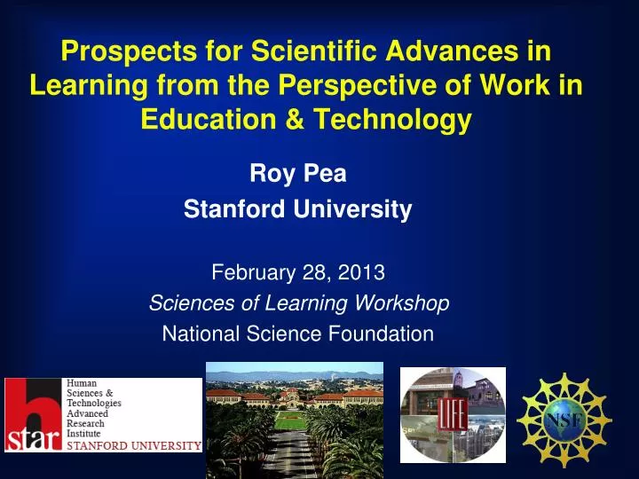 prospects for scientific advances in learning from the perspective of work in education technology