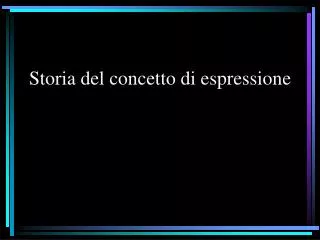 storia del concetto di espressione