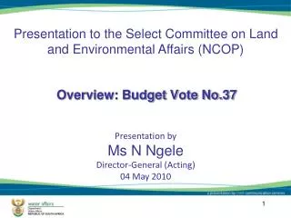 Overview: Budget Vote No.37