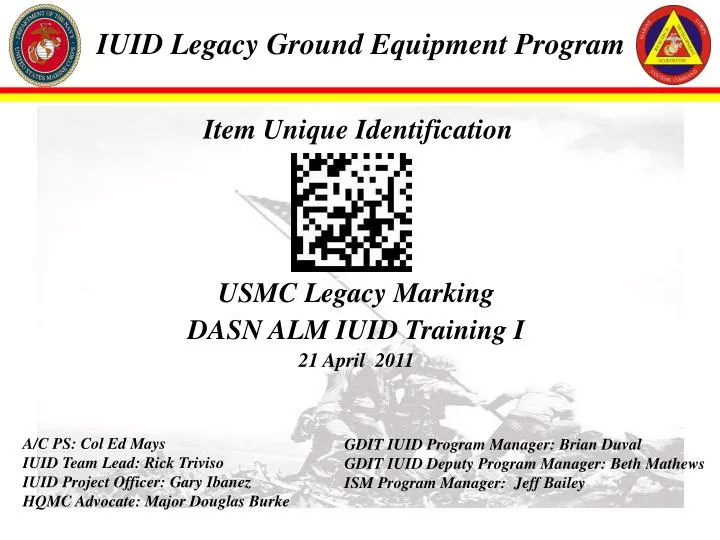 iuid legacy ground equipment program