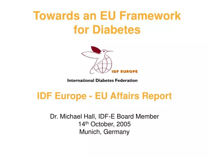 towards an eu framework for diabetes