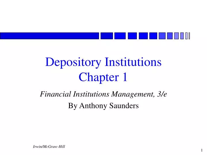 depository institutions chapter 1