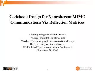 Codebook Design for Noncoherent MIMO Communications Via Reflection Matrices