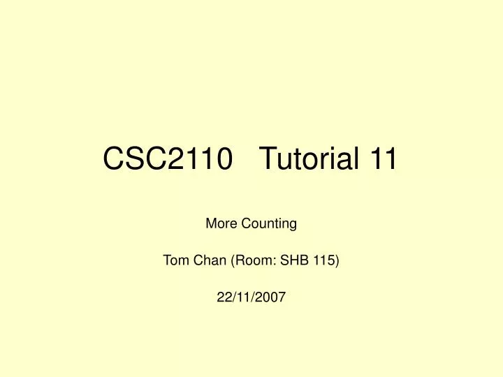 csc2110 tutorial 11