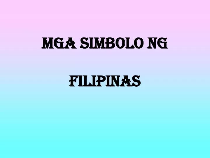 mga simbolo ng filipinas