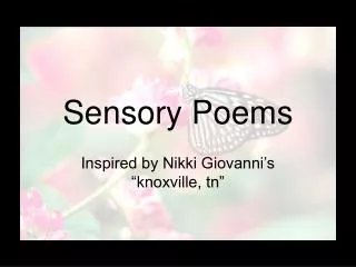 Sensory Poems