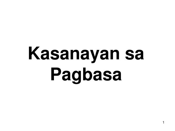 kasanayan sa pagbasa