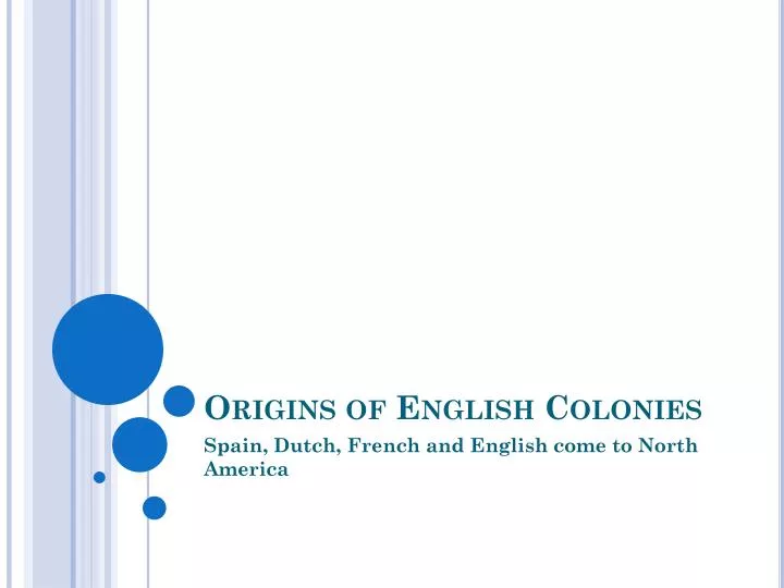 origins of english colonies