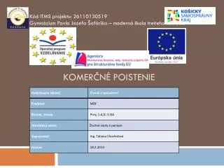 komer n poistenie