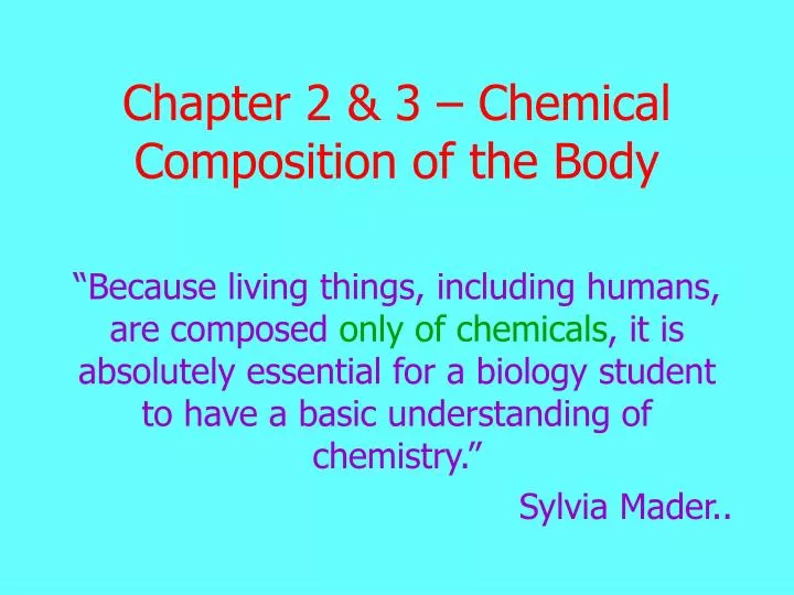 chapter 2 3 chemical composition of the body