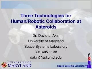 Three Technologies for Human/Robotic Collaboration at Asteroids