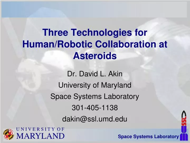 three technologies for human robotic collaboration at asteroids