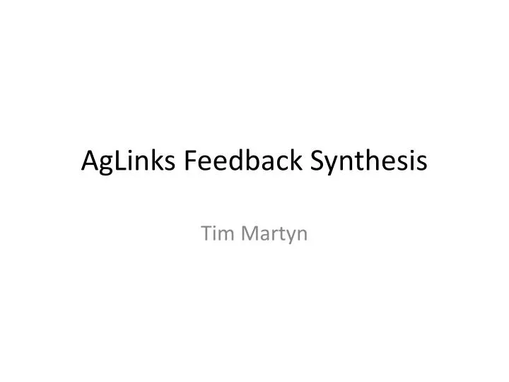 aglinks feedback synthesis
