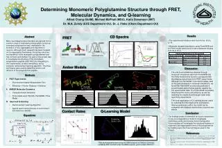 Determining Monomeric Polyglutamine Structure through FRET, Molecular Dynamics, and Q-learning