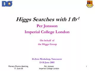 Higgs Searches with 1 fb -1