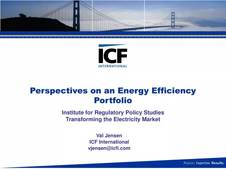 perspectives on an energy efficiency portfolio
