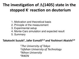 The investigation of L (1405) state in the stopped K - reaction on deuterium