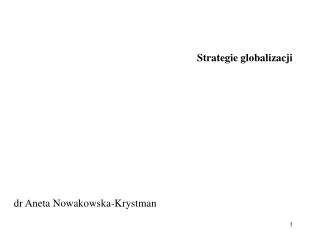 strategie globalizacji