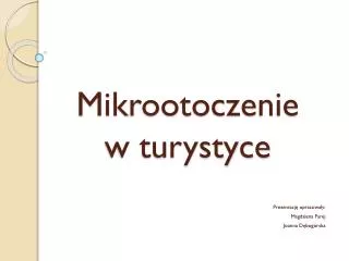 mikrootoczenie w turystyce