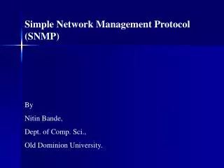 PPT - SNMP Simple Network Management Protocol PowerPoint Presentation ...