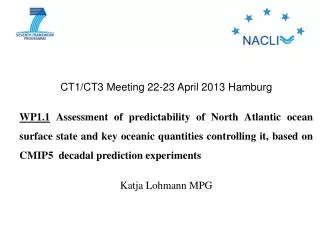 CT1/CT3 Meeting 22-23 April 2013 Hamburg