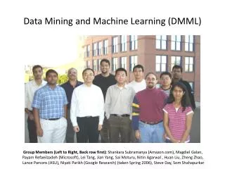 Data Mining and Machine Learning (DMML)