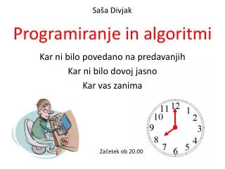 Programiranje in algoritmi