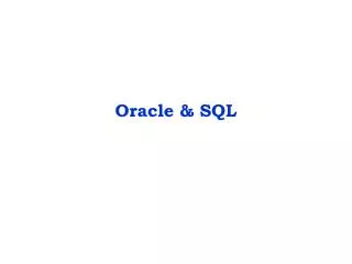 Oracle &amp; SQL