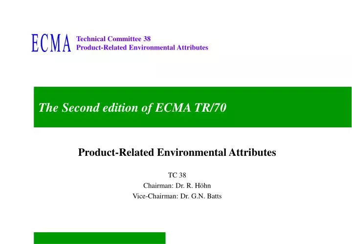 the second edition of ecma tr 70