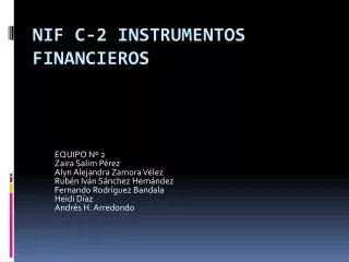 nif c 2 instrumentos financieros