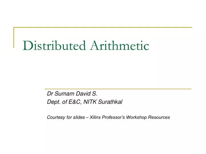 distributed arithmetic
