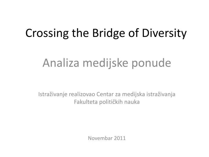 crossing the bridge of diversity