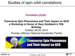 Studies of spin-orbit correlations