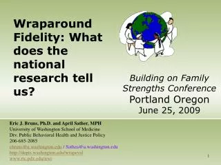 Wraparound Fidelity: What does the national research tell us?