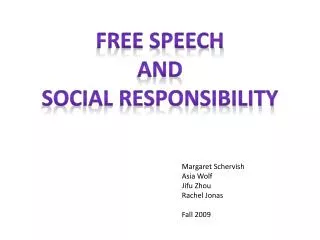 Free speech And Social responsibility