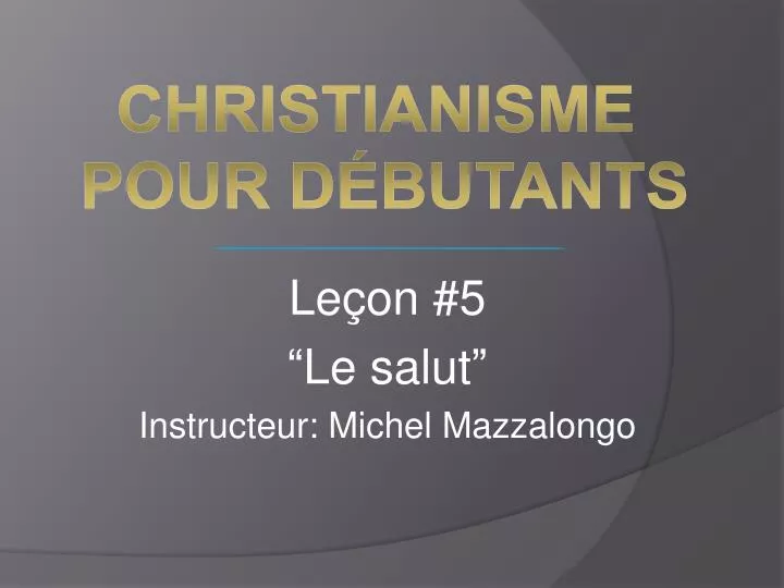 le on 5 le salut instructeur michel mazzalongo