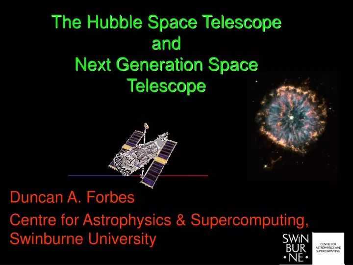the hubble space telescope and next generation space telescope